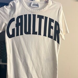 Jean Paul Gaultier Cream T-Shirt with Black Print